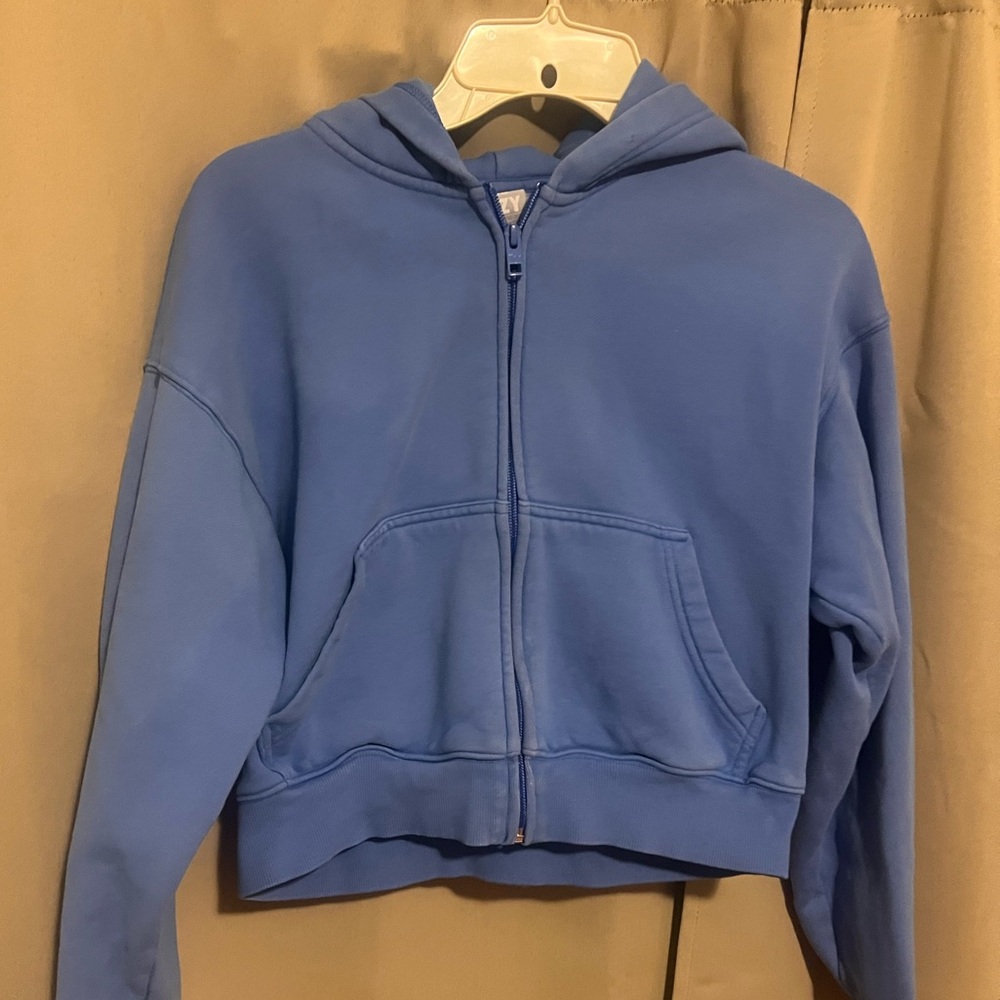 TNA cropped cozy zip up fleece